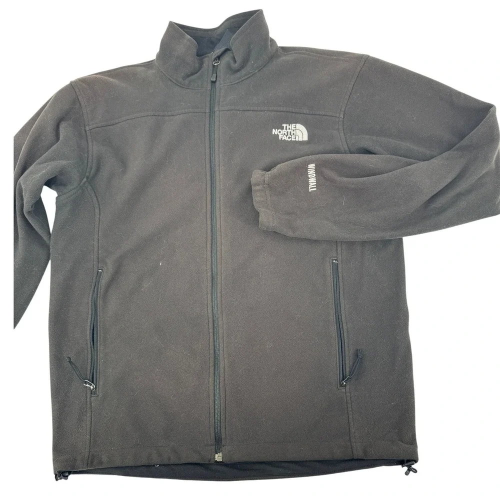 The North Face Jacket‎ Mens Large Black WindWall Fleece Full Zip Outdoor Hiking